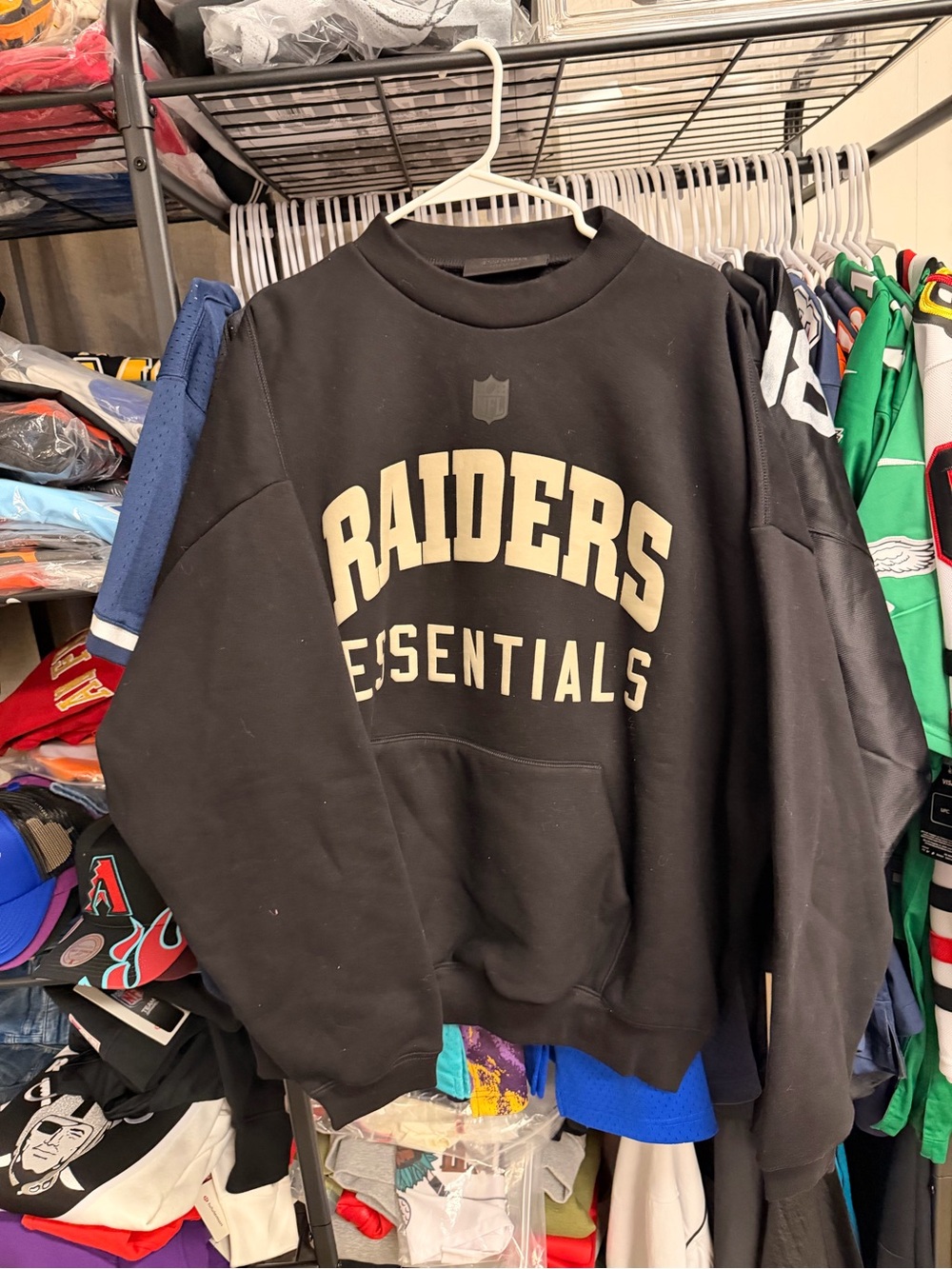 FEAR OF GOD Las Vegas Raiders essentials crewneck size LARGE NEW WITH TAGS